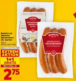 Billa Radatz od. Messner Käsekrainer Angebot