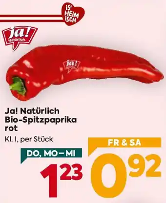 Billa Ja! Natürlich Bio-Spitzpaprika rot Angebot