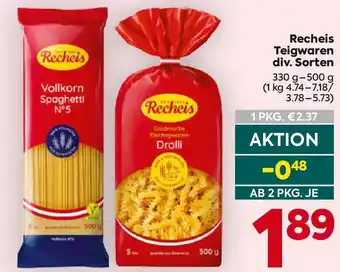 Billa Recheis Teigwaren Angebot