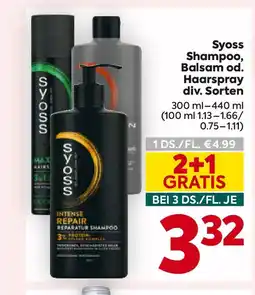 Billa Syoss Shampoo, Balsam od. Haarspray Angebot