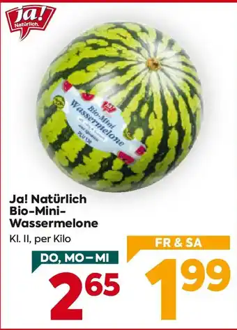 Billa Ja! natürlich bio-mini- wassermelone Angebot