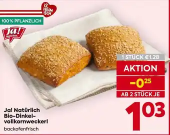 Billa Ja! Natürlich Bio-Dinkel- vollkornweckerl Angebot