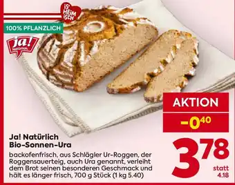 Billa Ja! natürlich bio sonnen ura Angebot