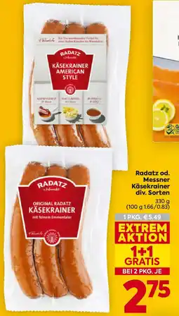 Billa Radatz od messner käsekrainer Angebot