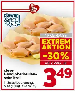 Billa Clever hendloberkeulen schnitzel Angebot