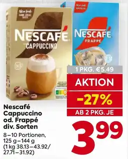Billa Nescafé Cappuccino od. Frappé Angebot