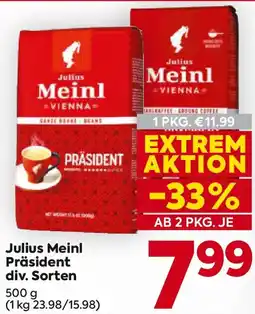 Billa Julius Meinl Präsident Angebot