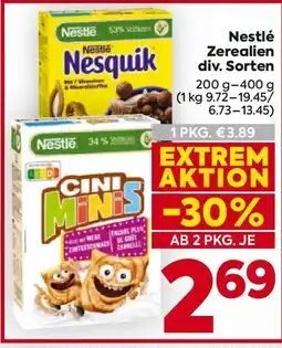 Billa Nestlé Zerealien Angebot