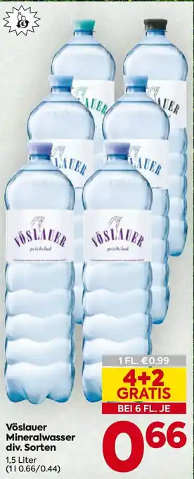 Billa Vöslauer Mineralwasser Angebot