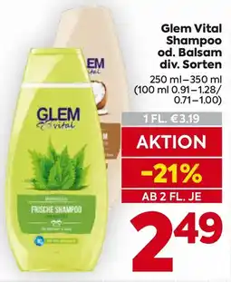 Billa Glem Vital Shampoo od. Balsam Angebot