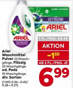 Billa Ariel Waschmittel Pulver Flüssig od pods Angebot
