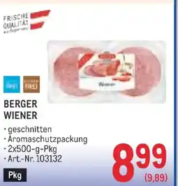 Metro Berger wiener Angebot