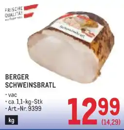 Metro Berger schweinsbratl Angebot
