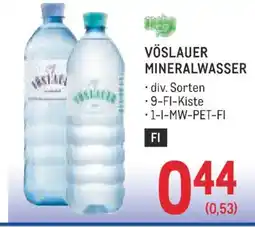 Metro Vöslauer mineralwasser Angebot