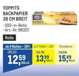 Metro Toppits backpapier 38 cm breit Angebot