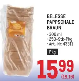 Metro BELESSE PAPPSCHALE BRAUN Angebot