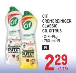 Metro Cif cremereiniger classic od. citrus Angebot