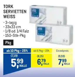 Metro Tork servietten weiss Angebot