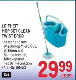 Metro Leifheit mop set clean twist ergo Angebot