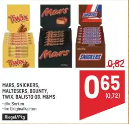 Metro Mars, snickers, maltesers, bounty, twix, balisto od. m&ms Angebot