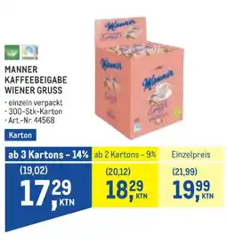 Metro Manner kaffeebeigabe wiener gruss Angebot