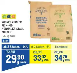 Metro Wiener zucker fein od. normalkristall zucker Angebot