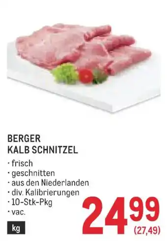 Metro Berger kalb schnitzel Angebot