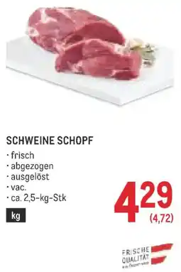 Metro Schweine schopf Angebot