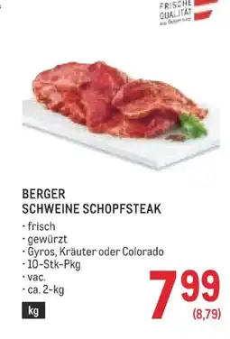 Metro Berger schweine schopfsteak Angebot
