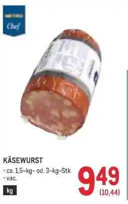 Metro Käsewurst Angebot