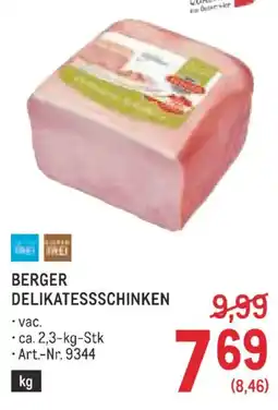 Metro Berger delikatessschinken Angebot