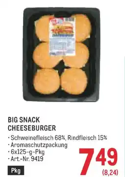 Metro Big snack cheeseburger Angebot