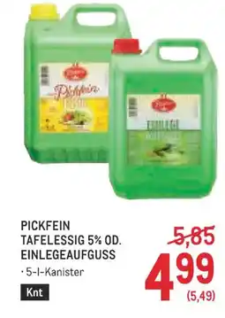 Metro Pickfein tafelessig 5% od einlegeaufguss Angebot