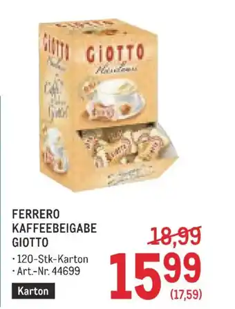 Metro Ferrero kaffeebeigabe giotto Angebot