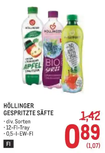 Metro Höllinger gespritzte säfte Angebot