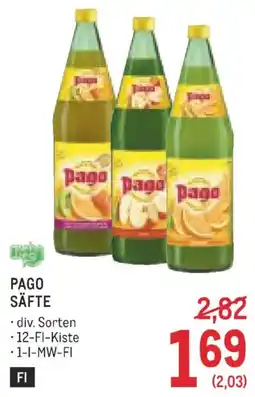 Metro Pago säfte Angebot