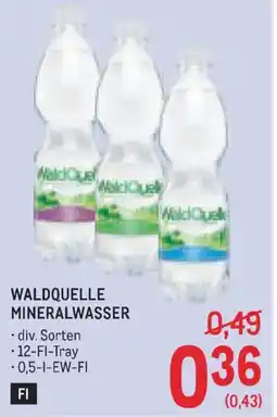 Metro Waldquelle mineralwasser Angebot