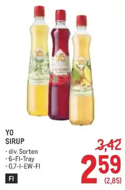 Metro Yo sirup Angebot
