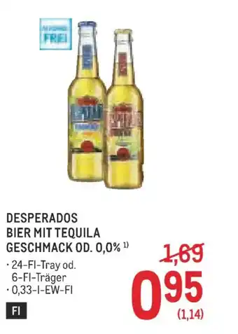 Metro Desperados bier mit tequila geschmack od. 0,0% Angebot
