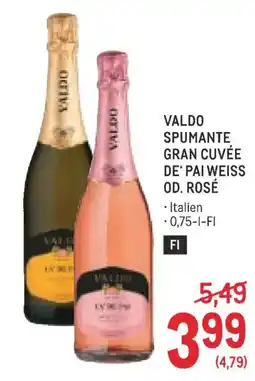 Metro Valdo spumante gran cuvée de' pai weiss od. rosé Angebot