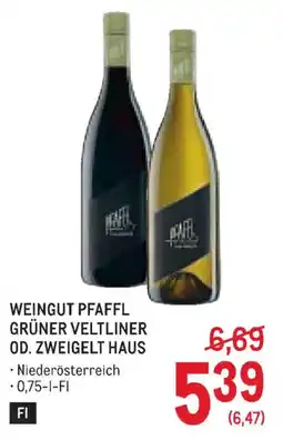 Metro Weingut pfaffl grüner veltliner od. zweigelt haus Angebot