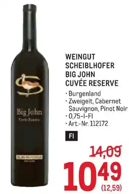 Metro Weingut scheiblhofer big john cuvée reserve Angebot