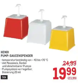 Metro Hendi pump saucenspender Angebot