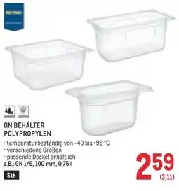 Metro Gn behälter polypropylen Angebot