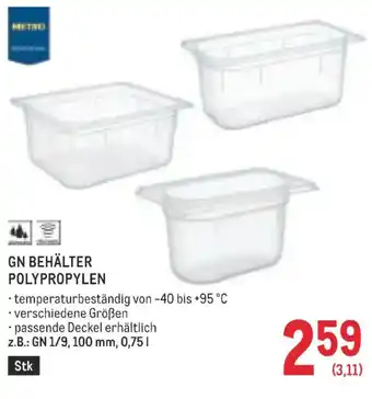 Metro Gn behälter polypropylen Angebot