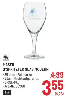 Metro Mäser g'spritzter glas modern Angebot