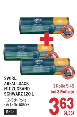 Metro Swirl abfallsack mit zugband schwarz Angebot