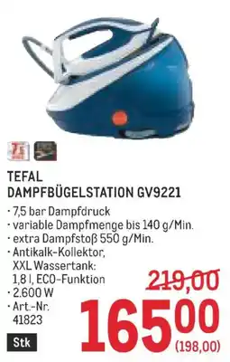 Metro Tefal dampfbügelstation gv9221 Angebot