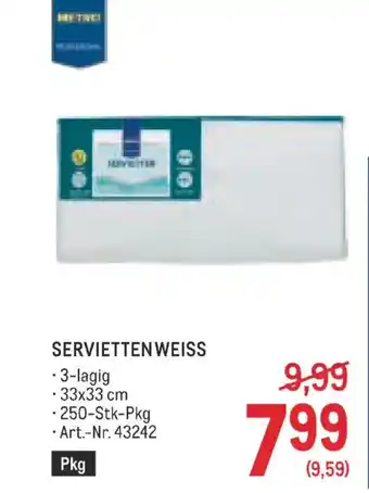 Metro Servietten weiss Angebot
