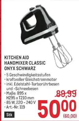 Metro Kitchen aid handmixer classic onyx schwarz Angebot
